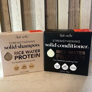 Kitsch Strengthening Solid Shampoo And Conditioner, Rice Water, Protein -NIB Set
